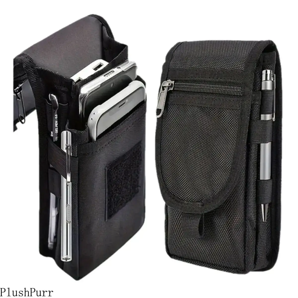Men's Casual Canvas Waist Bag - Multifunctional Fanny Pack & Side Pouch with Phone Holder for Camping, Hiking, and Travel, External Pouch Men's Fanny Packs & Belt Bags, Waist Belt Pocket, With Pouch tiktokshopbacktoschool
