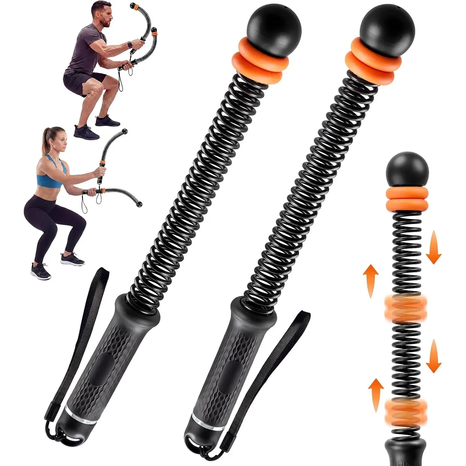 Weighted cordless battle ropes, heavy-duty portable home gym exercise ropes for men and women, ideal for strength training, HIIT and low-impact aerobic workouts.