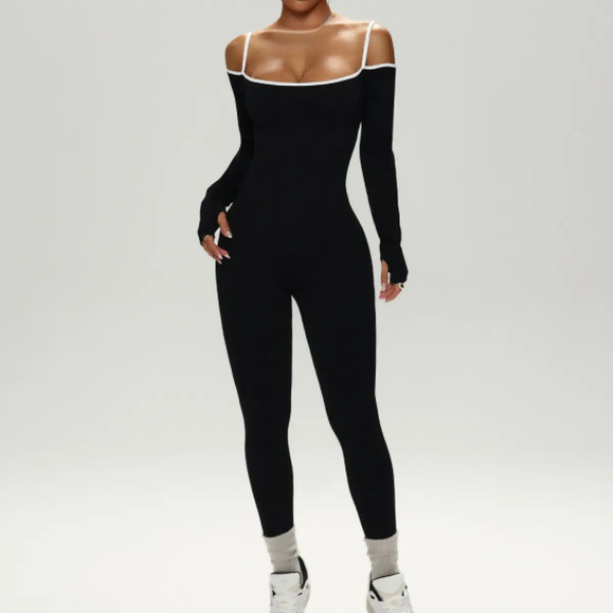 Women's Workout Jumpsuit - Athletic Style Activewear, Backless Sports Jumpsuit with Cinched Waist, Narrowed Hips, Tight Fit for Gym Exercise, Comfortable Domestic Wear