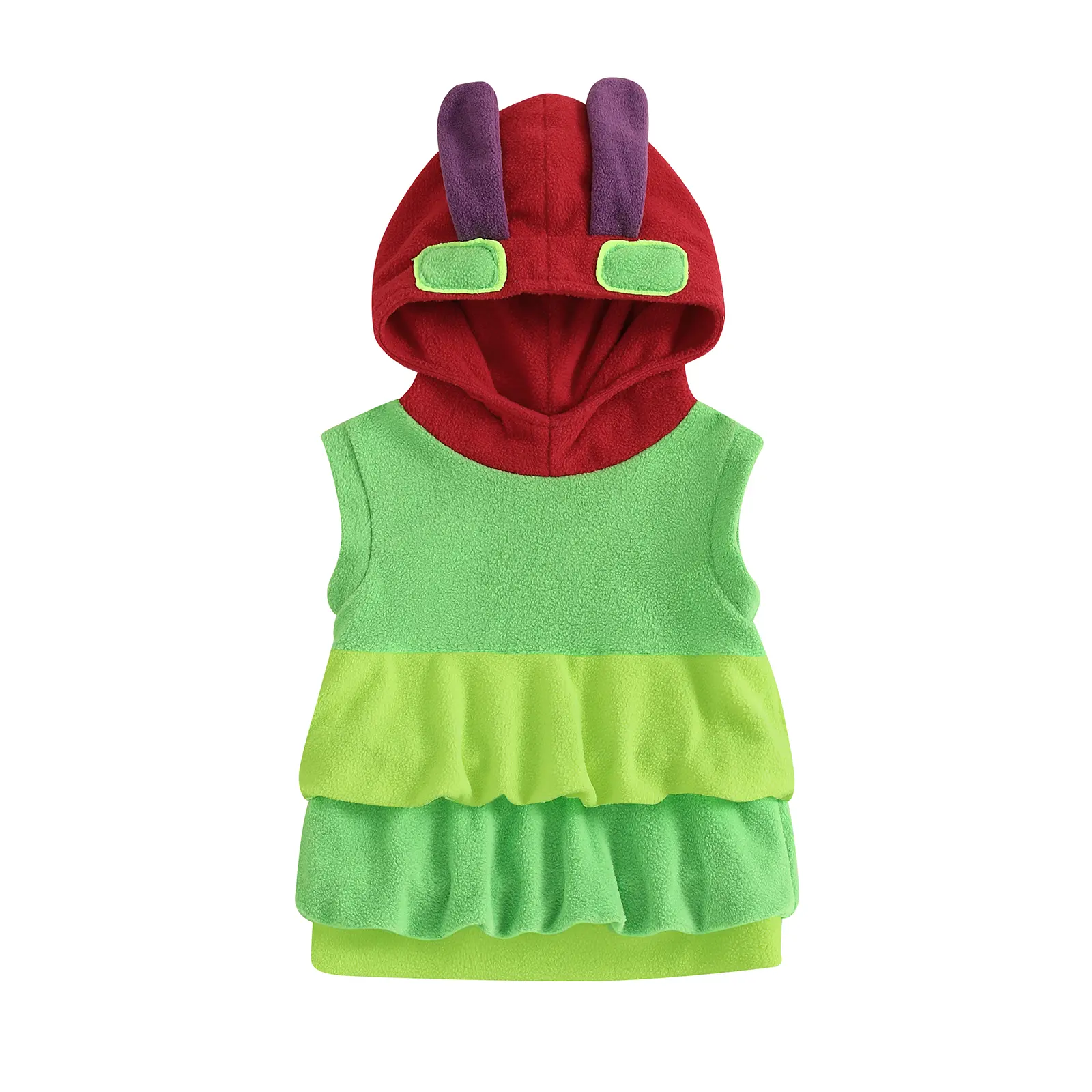 FOCUSNORM Kids Toddler Baby Boys Girls Holloween Hungry Caterpillar Costume Fleece Hooded Sweatshirt Party Cosplay