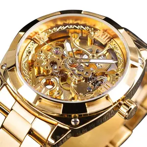 Mechanical Automatic Men's Watch, Stainless Steel Band, Pointer Display, Round Case