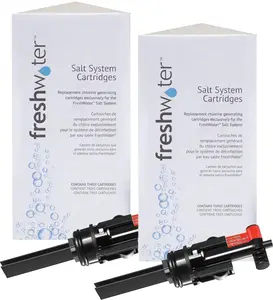 FreshWater Salt System Cartridge - Water Treatment Replacement Cartridge for Spas & Hot Tubs - Easy Maintenance - Supports Natural-Feeling Water to Help Prevent Dry Eyes & Itchy Skin (2 Pack)