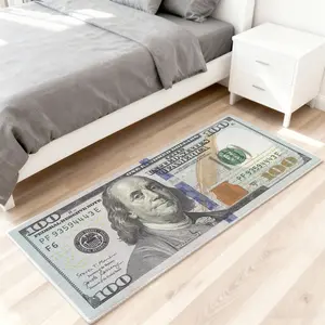 Classic dollar rug, 1 Count dollar pattern money rug, soft comfortable area rug, Classic vintage Dollar pattern design, fluffy plush bedside mat, gift for boys, room decor, suitable for bedroom, hallway, kitchen, bathroom, living room and other scenes
