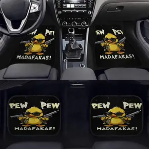 4 Piece Set Dual Gun Duck Print Car Floor Mats, Car Foot Mats, Car Interior Accessory, Interior Protection, Stylish and Beautiful, Suitable for All Cars, Perfect Gift, Automotive Floor Mats, Car Accessories