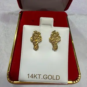 Classic Nugget stud Earrings 14kt Gold