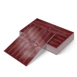 12/24pcs Reddish Brown Stick Decals - Self-Adhesive Waterproof Wall Stickers DIY Wall Stickers,For Kitchen Backsplash,Home Decoration,Stain-Resistant & Easy Clean