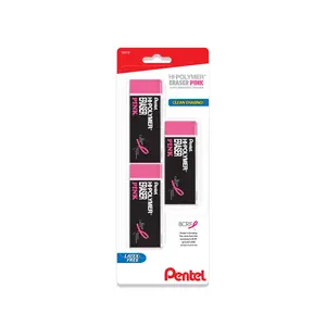 PINK BCA Hi-Polymer Block Eraser, Large Pink 3-Pk