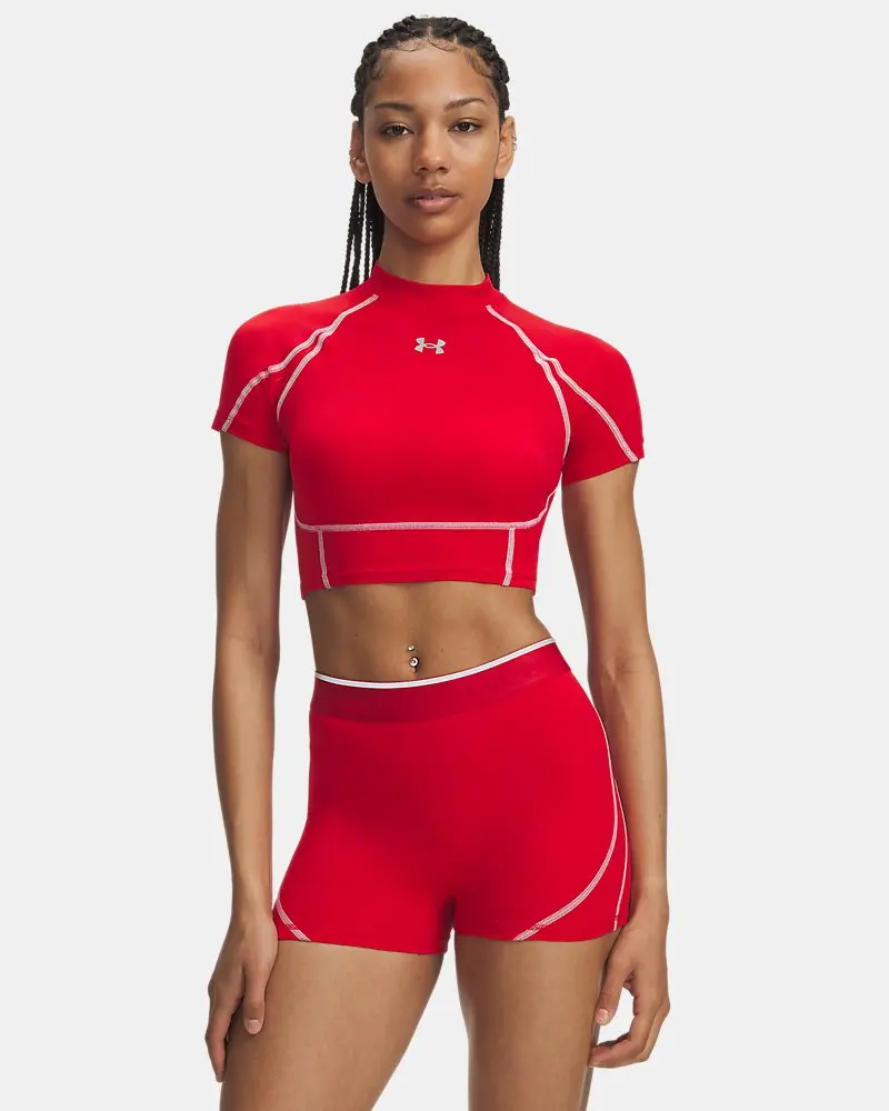 Under Armour HeatGear® Elite Women's Crop Mock Short Sleeve