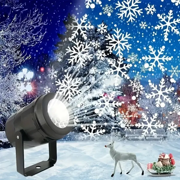 Snowflake Projector - 3D Rotating Shatterproof LED Projection Lamp with Adjustable Angle, Energy-Efficient USB Powered Indoor Light for Christmas, Weddings, Home Decor, Festive Ambiance Creation mini  projector
