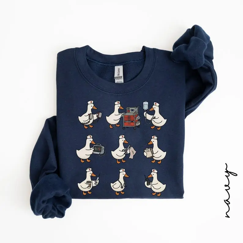 Emergency Nurse Goose Sweatshirt, Funny ER Nurse Sweater, New Emergency Department Crewneck, Gift for Emergency Room Tech Ysha