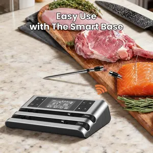 Wireless Meat Thermometer with Dual Sensor Probes, Real-Time Temperature Tracking, Precise Cooking Control, Food Safety Monitoring