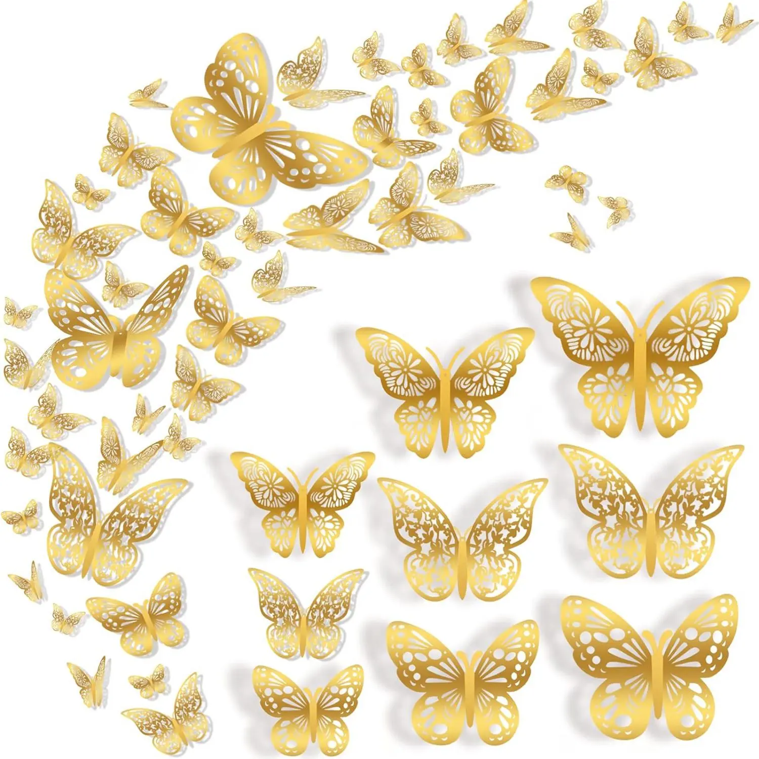 Butterfly Shaped Wall Decoration, 36pcs/set 3D Butterfly Wall Sticker, Wall Decoration for Home Living Room Bedroom