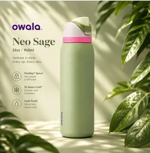 Owala FreeSip 32oz Neo Sage Edition Water Bottle Premium Insulated Leak Resistant Travel Cup Stylish Daily Hydration