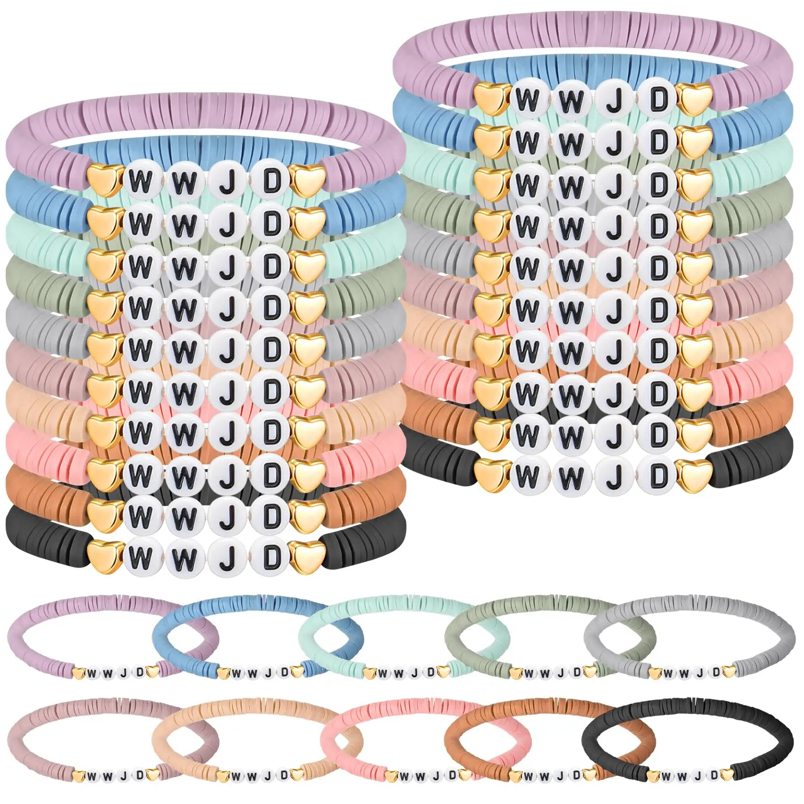 30pcs Morandi WWJD bracelet
