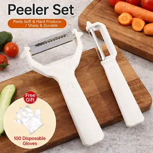 Multifunctional 2-in-1 Peeler and Grater, Kitchen Tool for Vegetable & Fruit Peeling Shredding