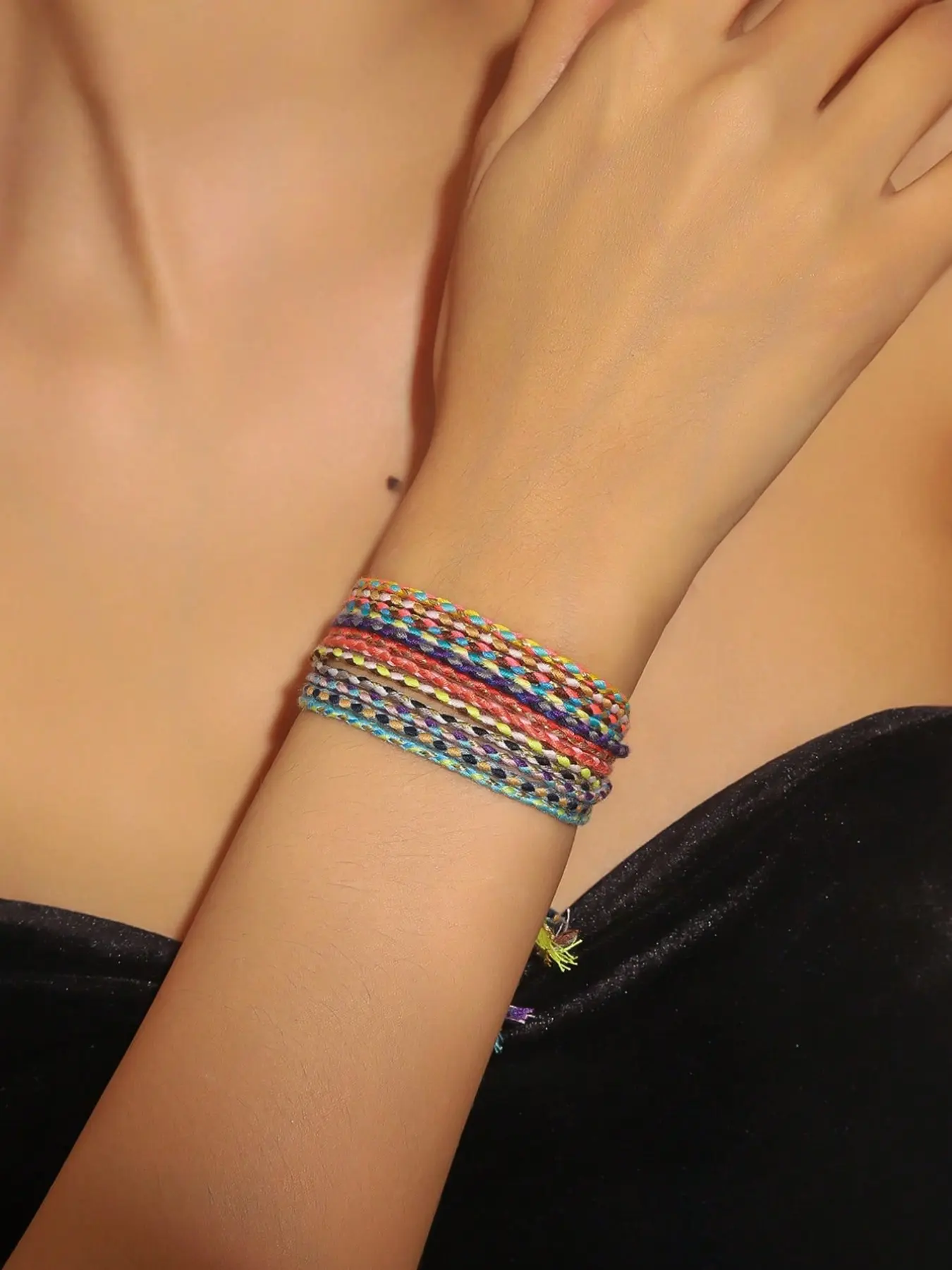 12pcs Boho Handwoven Friendship Bracelet Set - Multi-Color Braided String Wristbands, Adjustable Waterproof Stackable, for Summer Beach, Music Festival, Daily Wear, Perfect Gift for Women & Girls, Boho Style Bracelet