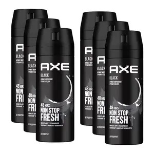 AXE Body Spray for Men 150 ml Deodorant Black – Pack of 6
