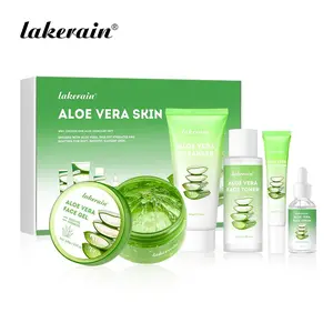 Aloe Vera Skin Care Set, Aloe Vera Cleanser & Toner & Serum & Eye Cream & Aloe Gel, Hydrating Skin Care Kit for Face