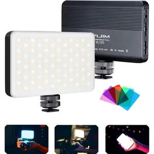 VL120 LED Video Light  Camera, 6 Color Filters Mini Rechargeable LED Photography Camera Lighting Panel 3200K-6500K Bi-Color Dimmable, CRI95+, 3100mAh  Fill Light for   DSLR