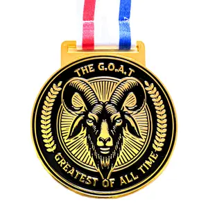 Greatest of All Time Medal - Luxury 2.75" Double-Sided Goat Award, Ideal for Basketball and Sports Awards
