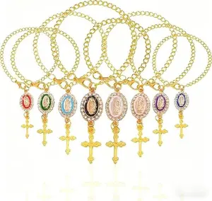 8Pcs Steering Wheel Rosary Charm Accessory, Catholic Rosary Pendant Steering Wheel Decor with Virgin Mary Charm and Cross Interior Car Accessories Decorative Auto Accessories - Home Improvement.