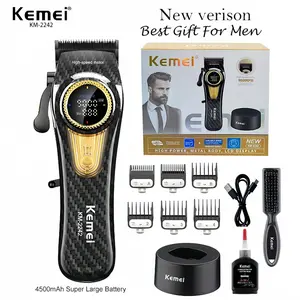 Professional Cordless Hair Clipper Km-2242, Barber Hair Clippers, High Power Electric Trimmer, Rechargeable Barber Machine for Salon Use, Durable Design