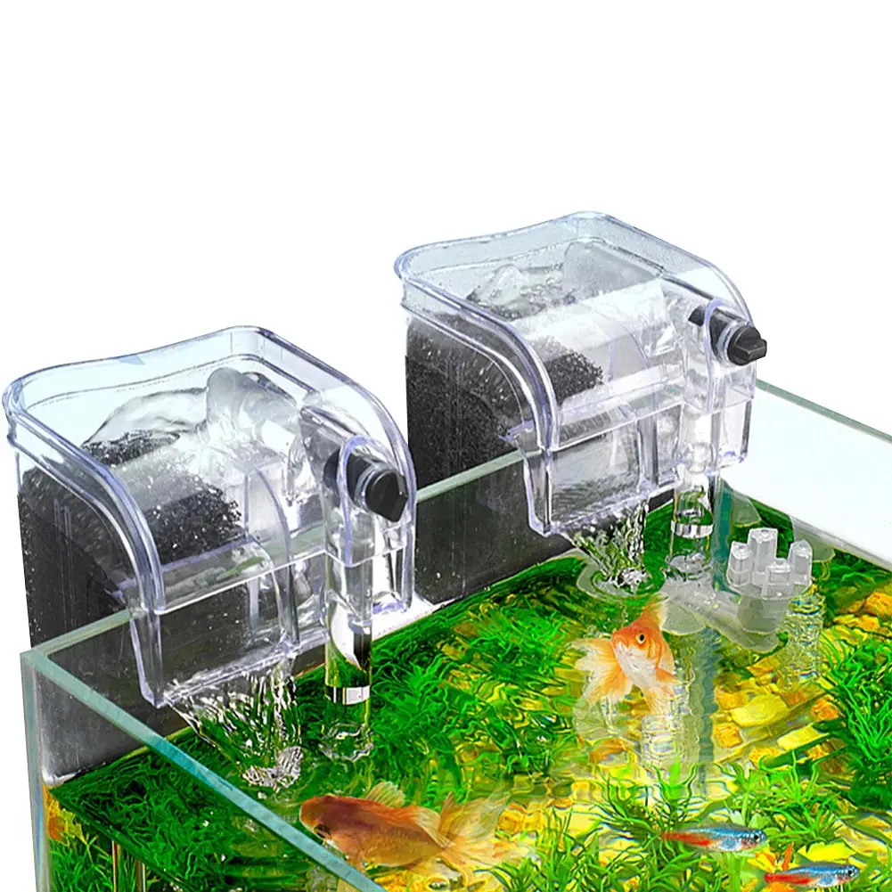 USB Hang-On Aquarium Filter – 2.5W, 250L/h, Waterfall Flow for Freshwater & Saltwater Tanks