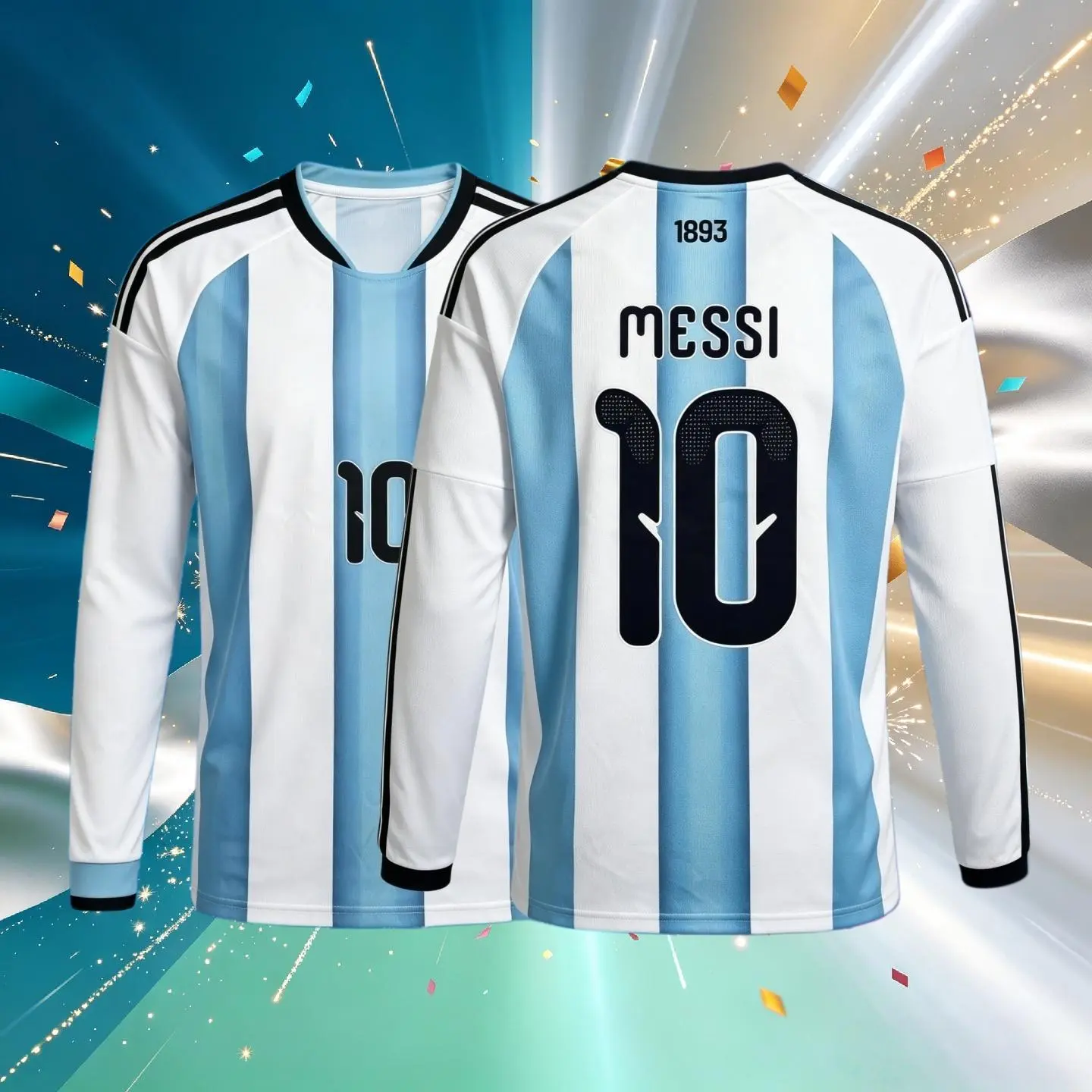 10# Messi 2026 Argentina Home Blue Short And Long Sleeve Soccer Jersey