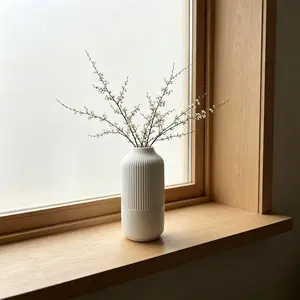 Minimalist Wabi Sabi Vase, Matte Finish Floral Arrangement Container, Living Room Entryway Decor, Style Home Decoration, Large Capacity Flower Pot