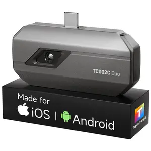 [FathersDayGift]TOPDON TC002C Duo Thermal Camera, Compatible with Any USB-C iPhone, iPad & Android Device, 512 x 384 Super Resolution, 256 x 192 IR Resolution Thermal Imager, -4°F~1022°F Temp Range -Grey fathersdaygift