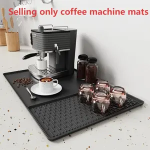 Silicone Coffee Mat, Absorbent Non-Slip Pad, Bar Counter Mat, Kitchen Decorative Placemat, Kitchen Coasters, Foldable Coffee Accessory, Drainage Design, Suitable for Espresso Machines