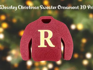 Ron Weasley "R" Christmas Sweater Christmas Ornament 3D Printed