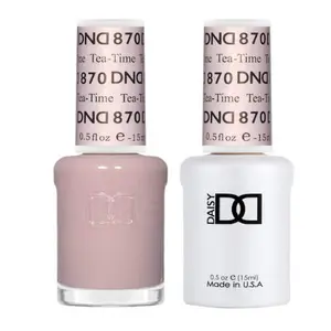 DND Gel Polish Set Sheer Collection UV LED GelPolish & Air Dry Nail Lacquer Matching Chip Free Polish Duo 0.5 Fl Oz Each Tea Time #870