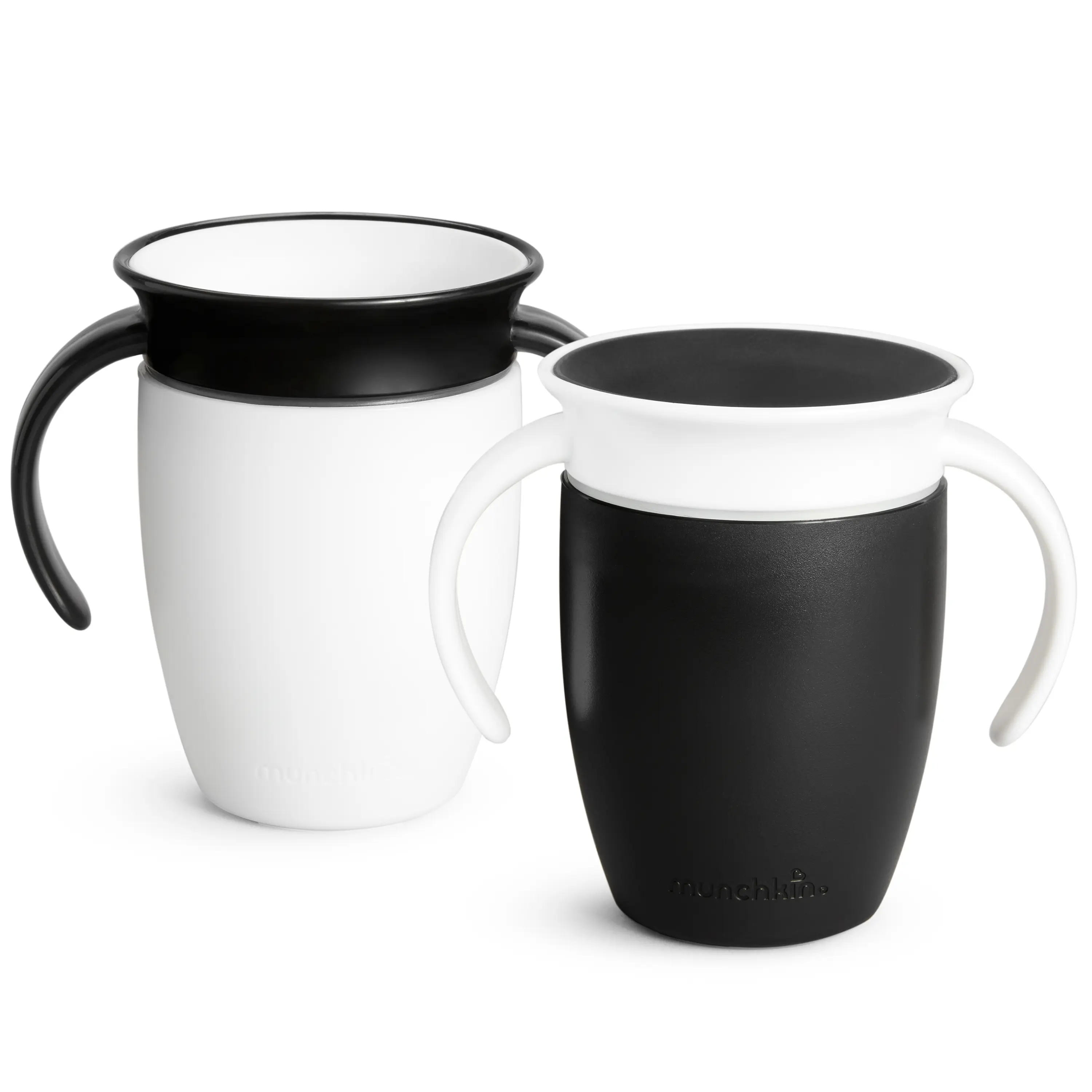 Munchkin Miracle 360° Black & White Trainer Cup, 7oz, 2pk