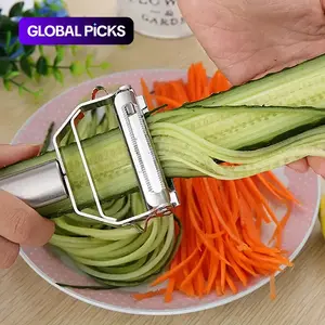 Stainless Steel Slicer, Portable Reusable Fruit and Vegetable Peeler Cutter, Vegetable Cutting Slicer Kitchen Gadgets, Summer Gift #GLOBAL PICKS