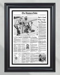 1970 Boston Bruins Stanley Cup Champion Front Page Newspaper Print Poster Print - NO FRAME