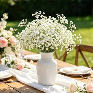 This "Real Touch" Baby's Breath Bouquet features a texture remarkably true to life, making it an ideal choice for wedding floral arrangements, party decorations, home accents, and vase displays.