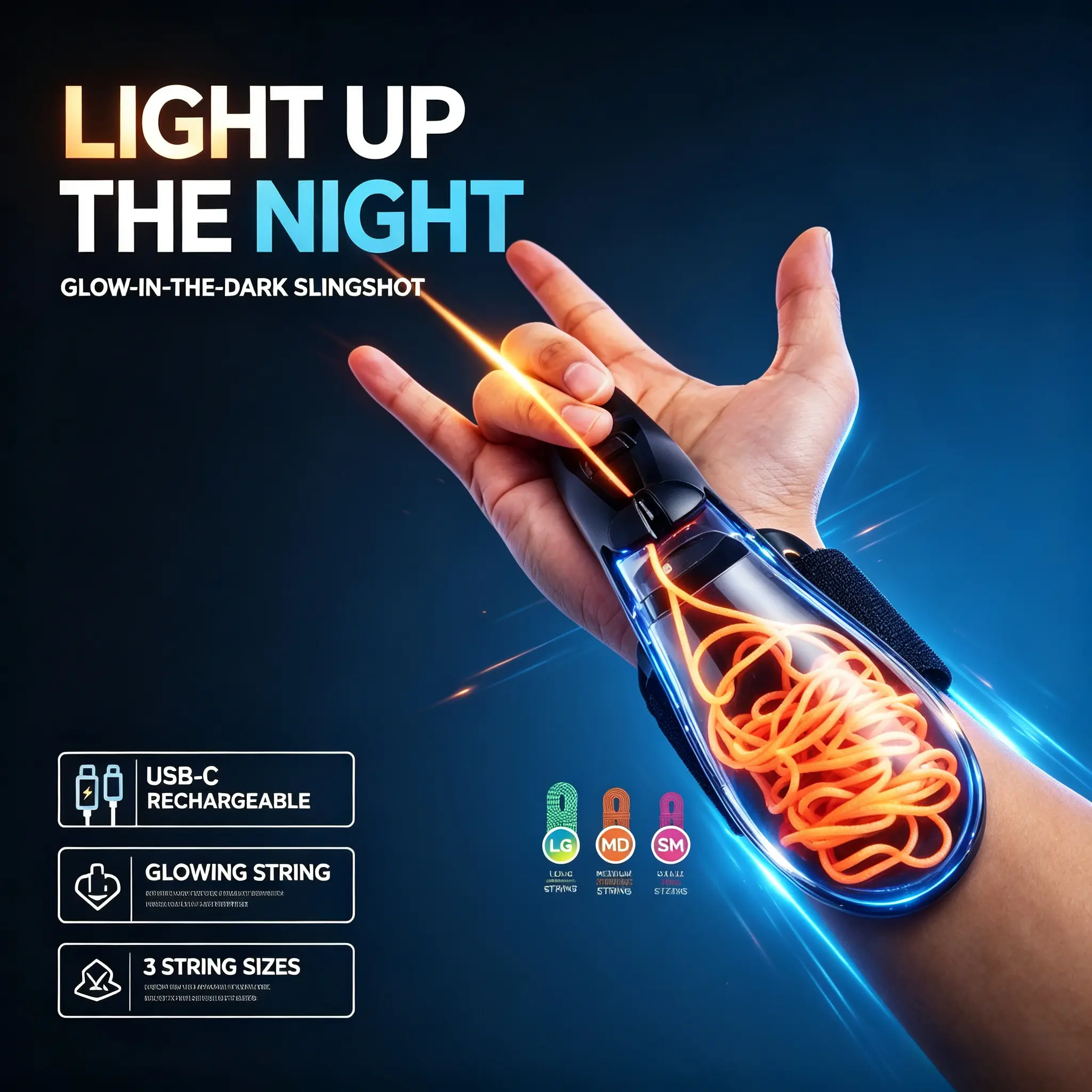 Spider Web Shooter Toys I Nightlit Spider Web Shooter, with Flexible Flight Lines | USB-C Rechargeable Interactive Decompression Toys Colors | Auto-Recover Contraction Decompression Toys