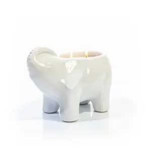 Thompson Ferrier White Elephant Candle - Decorative Scented Candle for Home Fragrance with Neroli Eucalyptus Aroma and 2-Wick Design