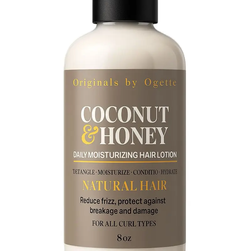 Origins by Ogette Coconut & Honey Daily Moisturizing Hair Lotion 8oz - Detangle Moisturize Condition Hydrate for Natural Hair