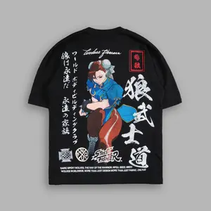 DARCxStreetFighter Oversized Cotton T-Shirt – Summer Streetwear Unisex Tee, Chunli