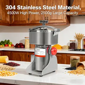 4500W Electric Grain Grinder 30000RPM 2026 Trending 304 Stainless Steel 5.5Lbs Capacity for Home Pharmacy Hotel Dry Goods Store Spices Grains Automatic Mill