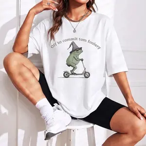 Tomfoolery Frog Meme Graphic Tee Funny Wizard Toad Scooter Shirt