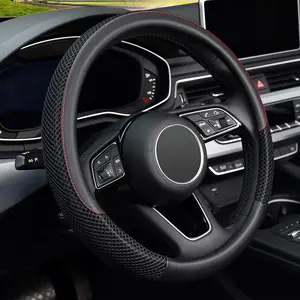 For Toyota 15 inch Car Steering Wheel Cover Universal Ice Silk Leather Auto Steering Wheel Protector Anti-Slip Auto Interior Decoration