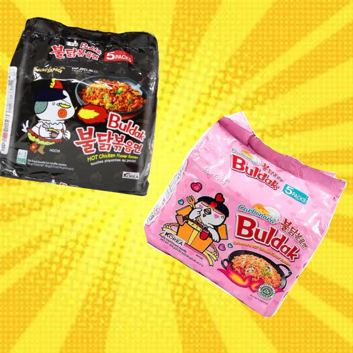 ORIGINAL SPICY AND CARBONARA BULDAK NOODLES️!!