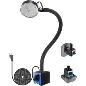 2000 Lumens Black Magnetic LED Work Light with Flexible Magnetic Base, Industrial Shop Tool Lamp for Lathe, Work Bench, Sewing Machine, Bandsaw Lighting