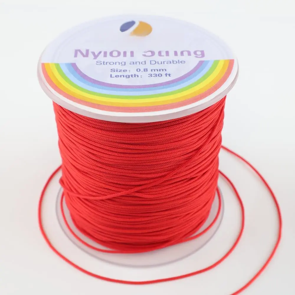 0.8mm Durable Nylon Cord - Nylon Thread for DIY Beading, Jewelry Making, Ideal for Weaving Techniques Including Rattail Braiding, Kumihimo