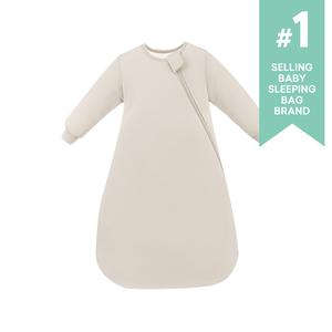 PurComfy Supersoft Long Sleeve Sleep Sack, 1.0 TOG Bamboo Viscose Baby Sleeping Bag, 2-Way Zipper Baby Sleep Sack with Sleeves, Wearable Sleep bag for 3-24Months Baby