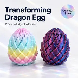 Twisty Fidget Egg — 3D Printed Smooth Spiral Sensory Toy for Stress Relief & Focus | Silent, Pocket-Sized Slippery Egg Fidget | Desk Toy Gift for Adults, Teens & Kids | Holographic Pouch Included
