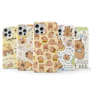 Cute Capybara Tough Shockproof Phone Case for iPhone 11 12 13 14 15 16 17 Pro Max Plus, Funny Animal Design Protective Cover, Heavy Duty Anti-Scratch Bumper, Slim Fit, Adorable Gift for Capybara Lovers